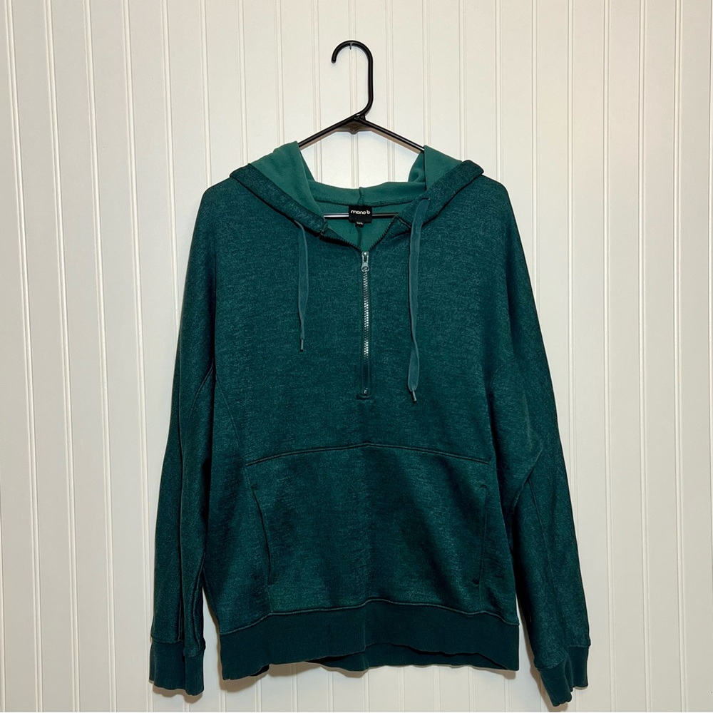 Mono B Men's Deep Teal Zip-Up Sweater